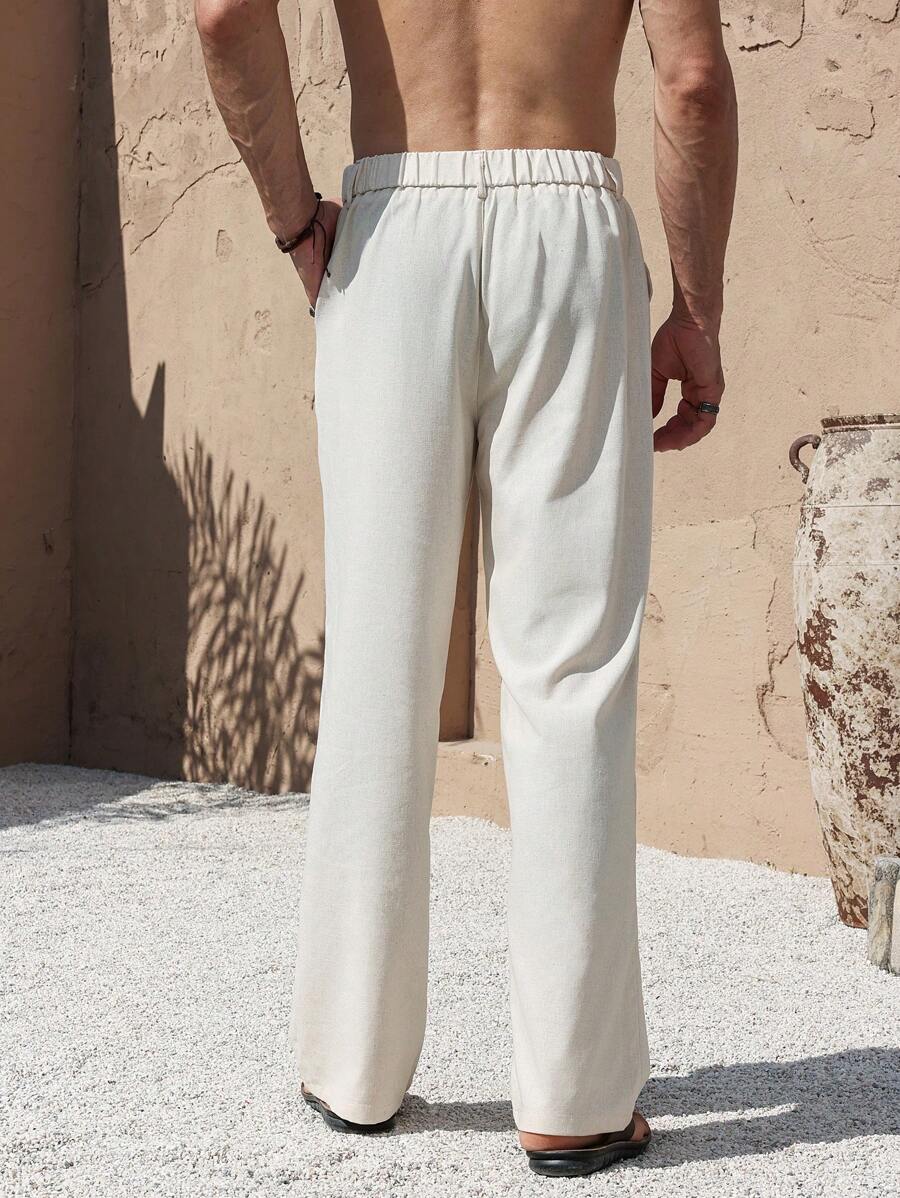 LEINENHOSE MIT TASCHEN
