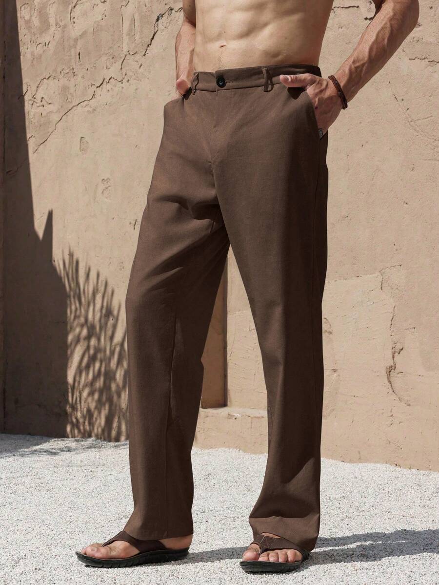 LEINENHOSE MIT TASCHEN