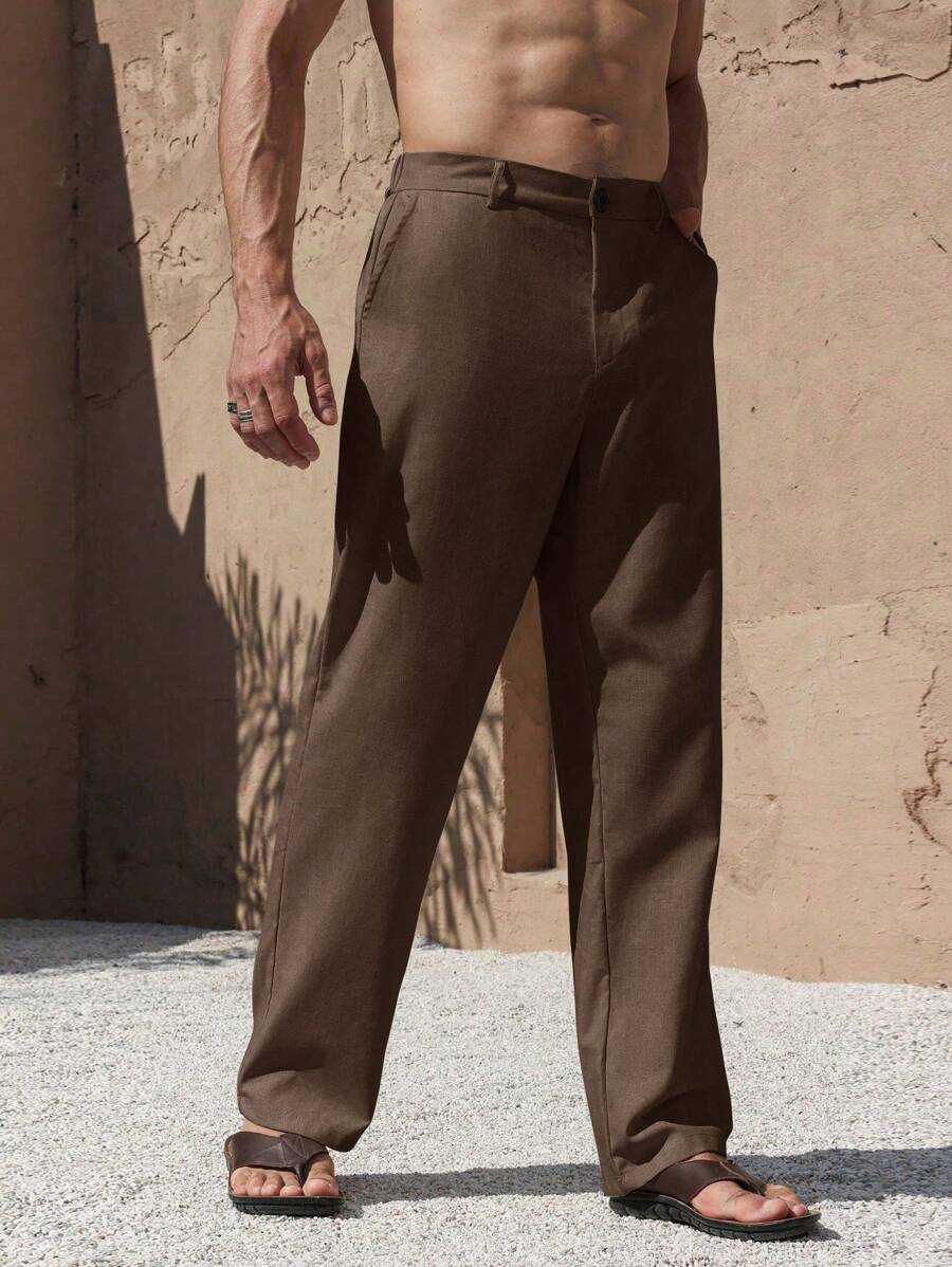LEINENHOSE MIT TASCHEN
