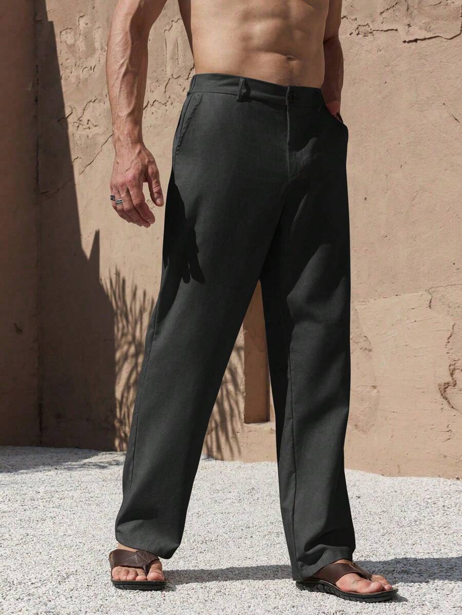 LEINENHOSE MIT TASCHEN