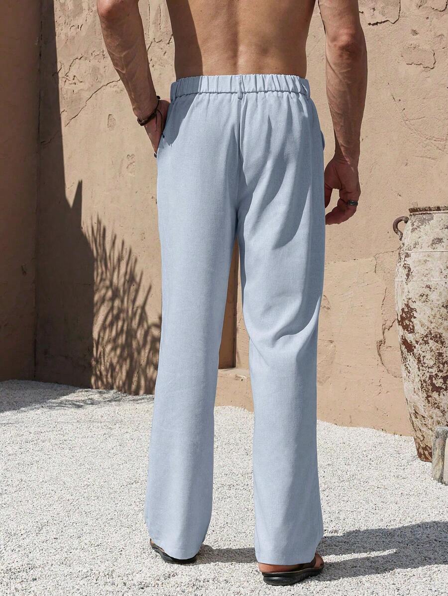 LEINENHOSE MIT TASCHEN
