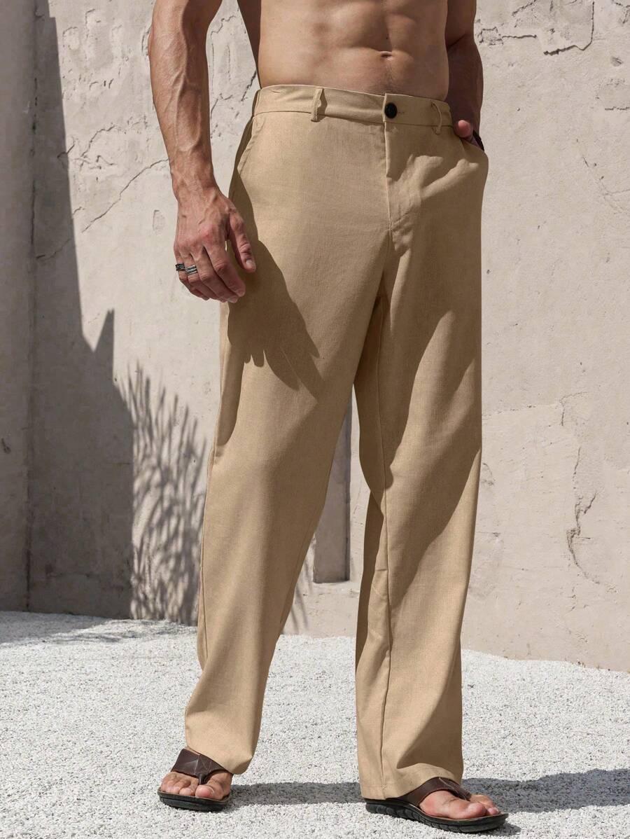 LEINENHOSE MIT TASCHEN