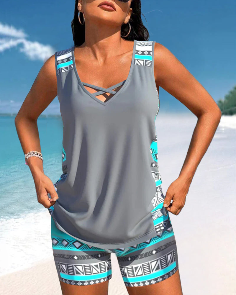 Sylvia - Tankini mit geometrischem Druck