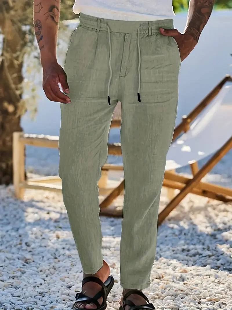 LOCKERE LEINENHOSE MIT KORDELZUG