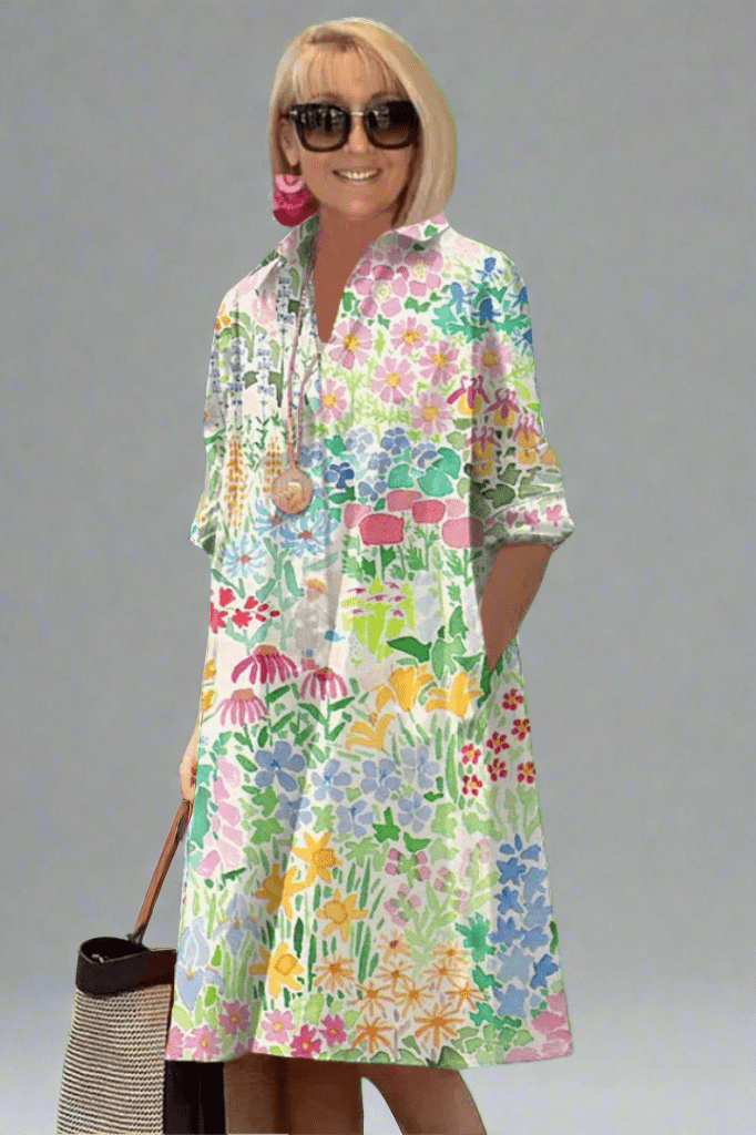 Nadine - Luxuriöses Floral-Sommerkleid für mühelosen Stil