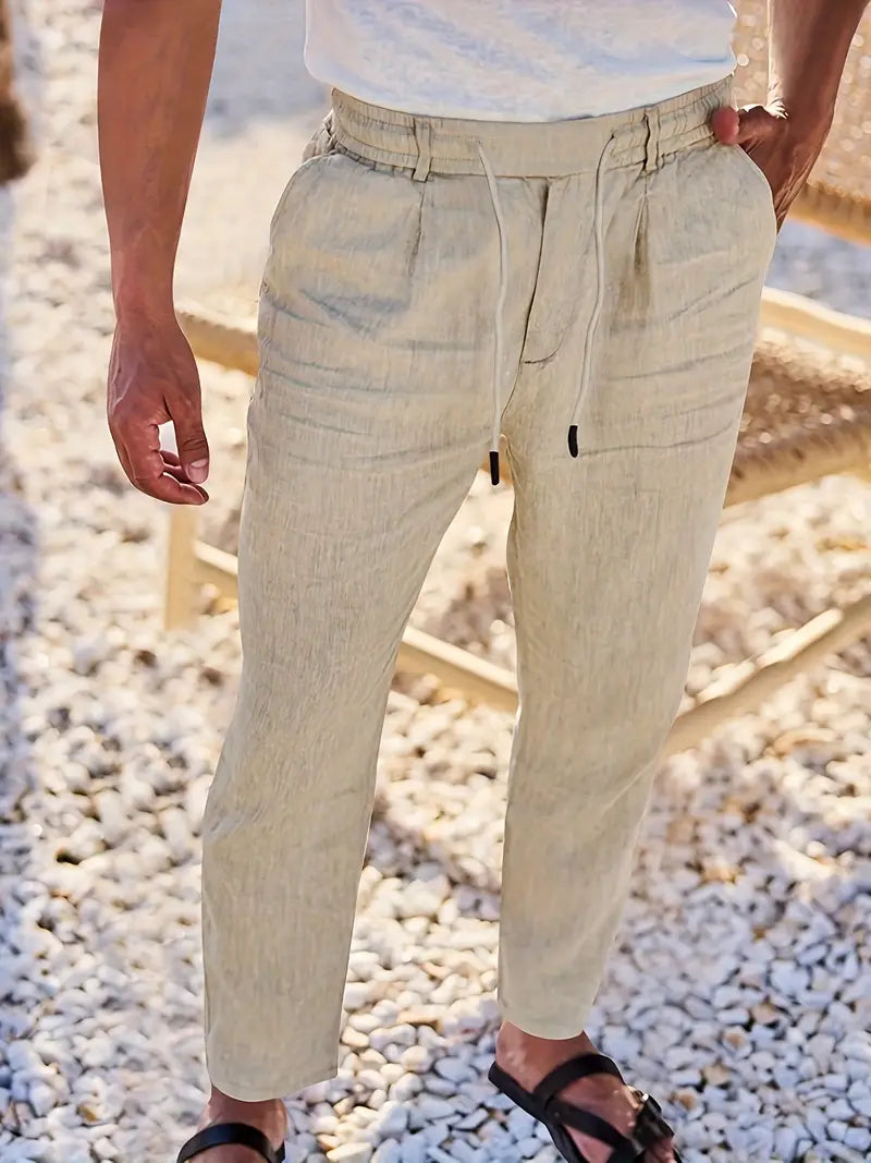 LOCKERE LEINENHOSE MIT KORDELZUG
