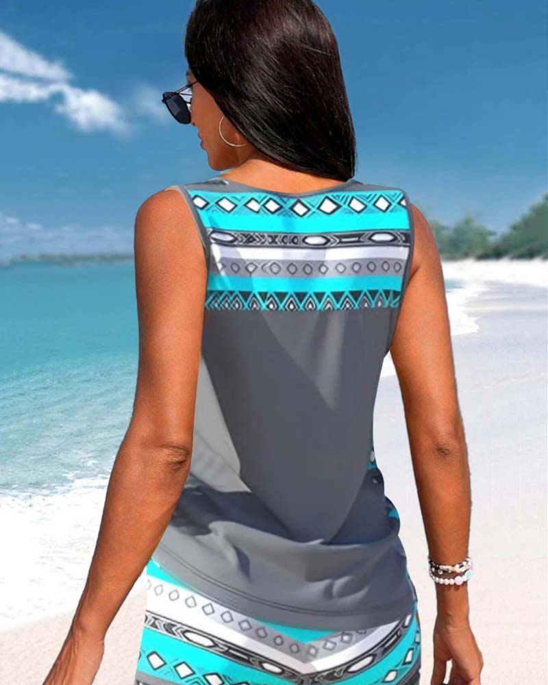 Sylvia - Tankini mit geometrischem Druck