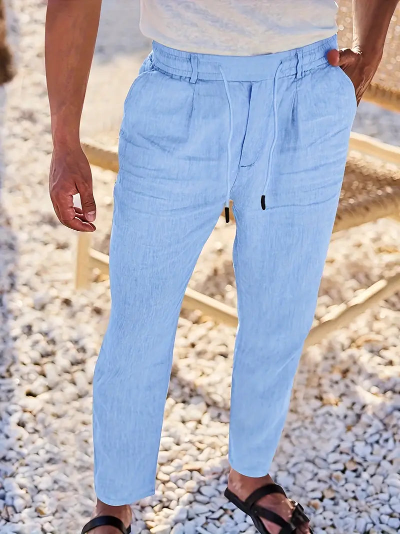 LOCKERE LEINENHOSE MIT KORDELZUG