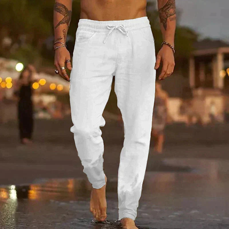 LEINEN STRANDHOSE