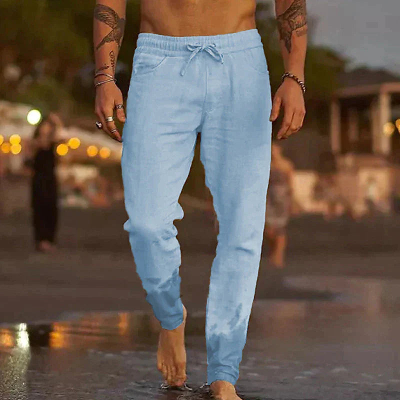LEINEN STRANDHOSE