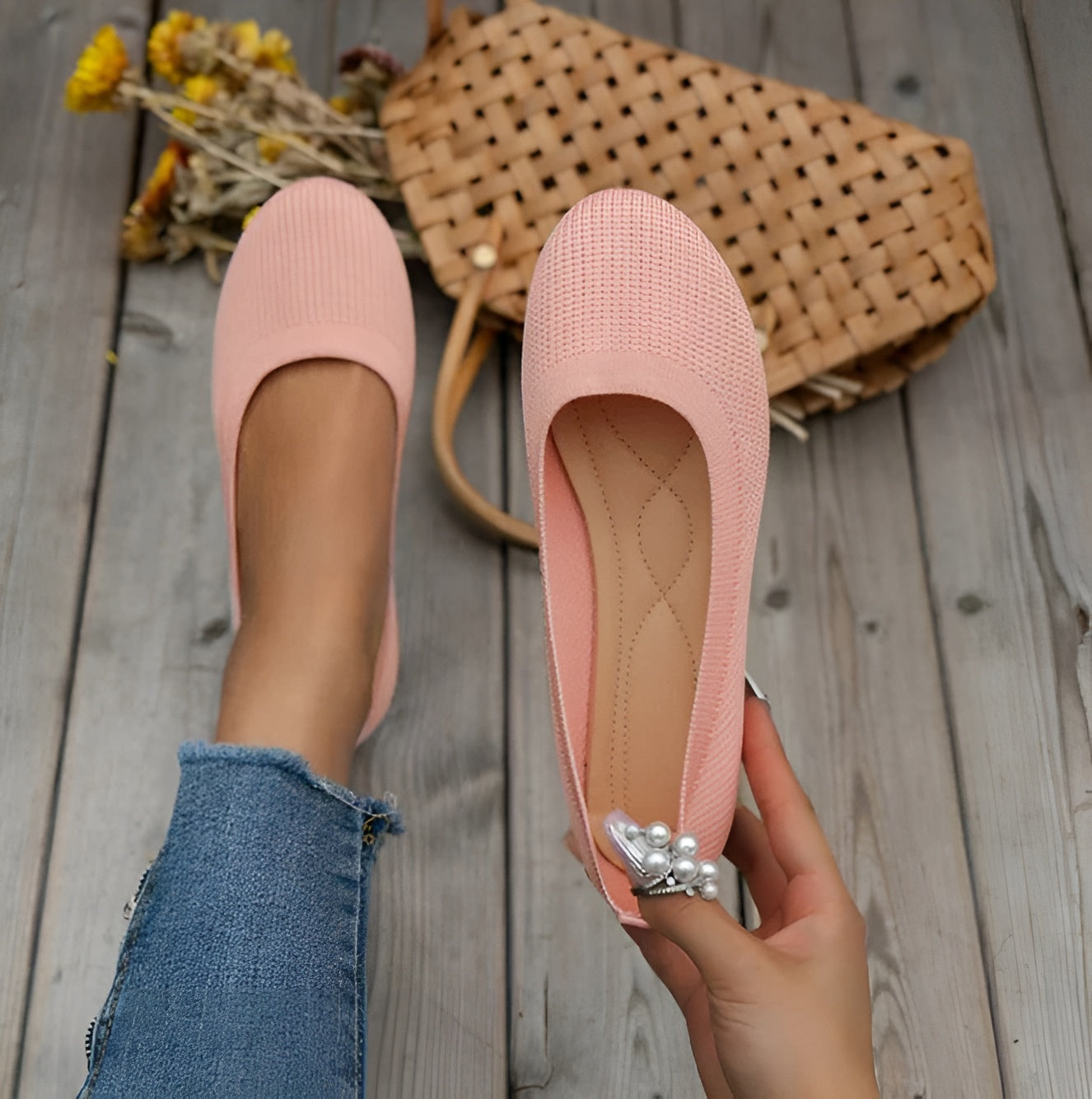KAMILA™ Schwarze Ballerinas - Orthopädischer Komfort mit Fußgewölbeunterstützung