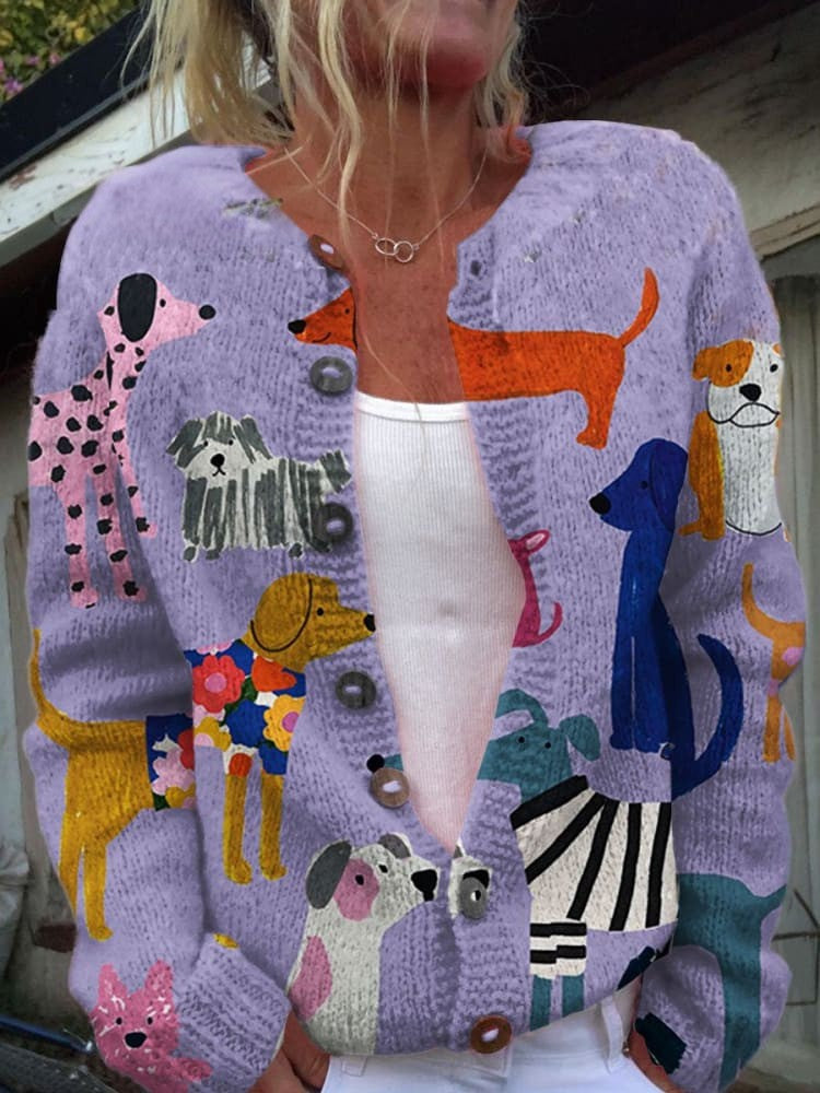 Hübscher Damen-Cardigan - Blumenmuster, Gemütlich & Stilvoll