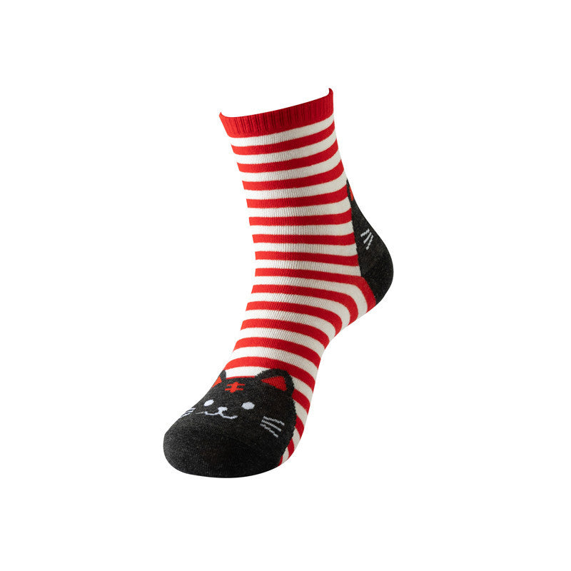 Gestreifte Kreativ Katze Socken