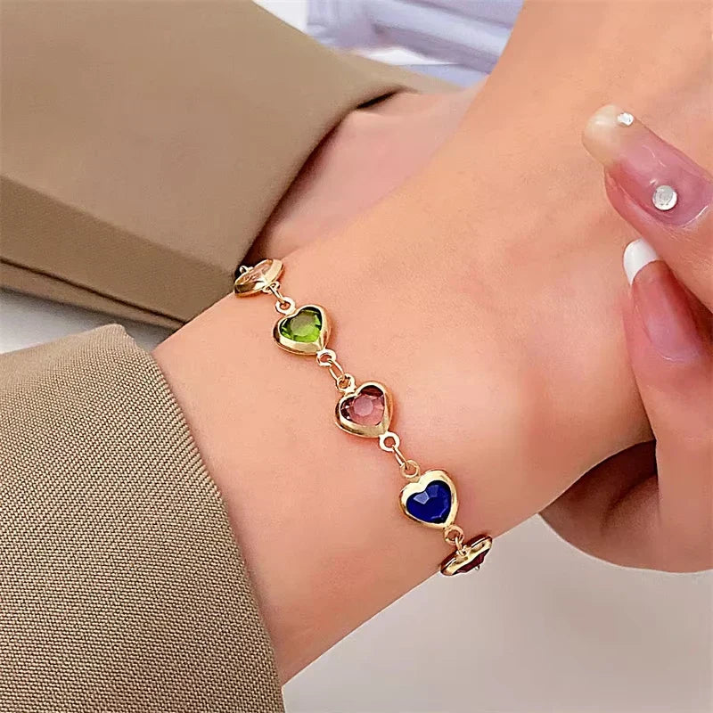 Colora™ | Armband mit bunten Herzen aus Edelstahl