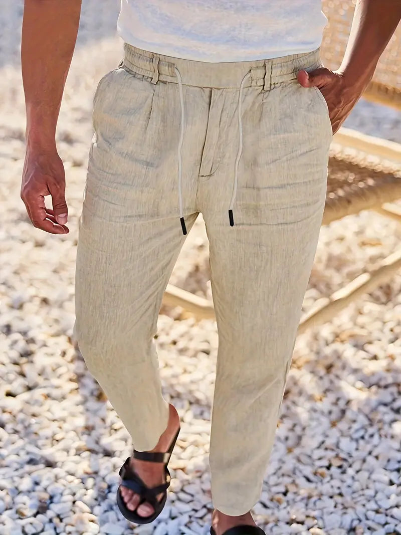 LOCKERE LEINENHOSE MIT KORDELZUG