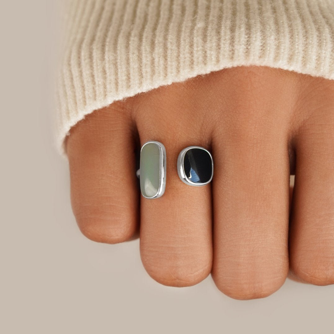 Bague en argent avec aigue-marine