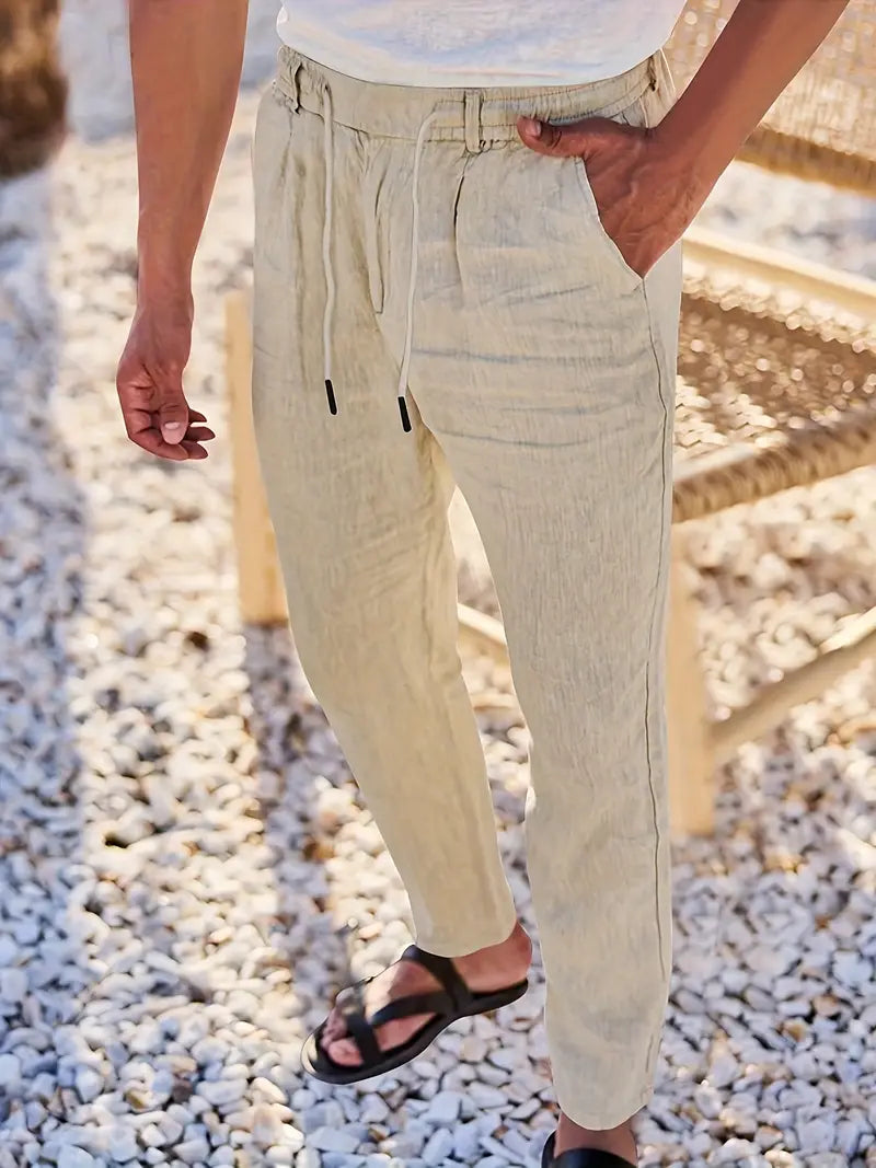 LOCKERE LEINENHOSE MIT KORDELZUG