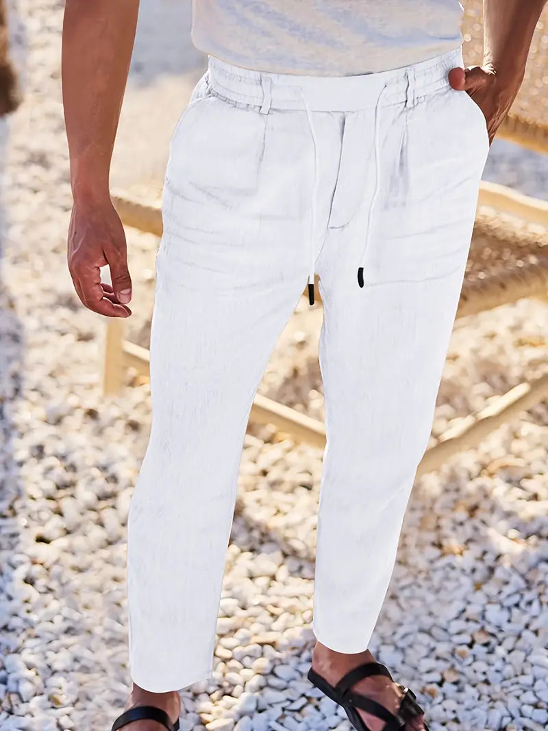 LOCKERE LEINENHOSE MIT KORDELZUG