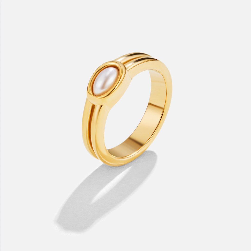 Bague en or 18K avec perles