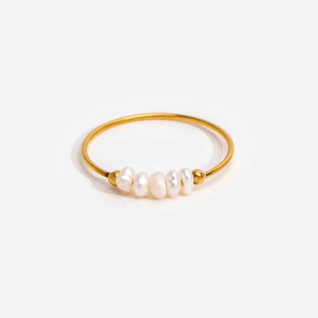Bague classique en perles d'eau douce