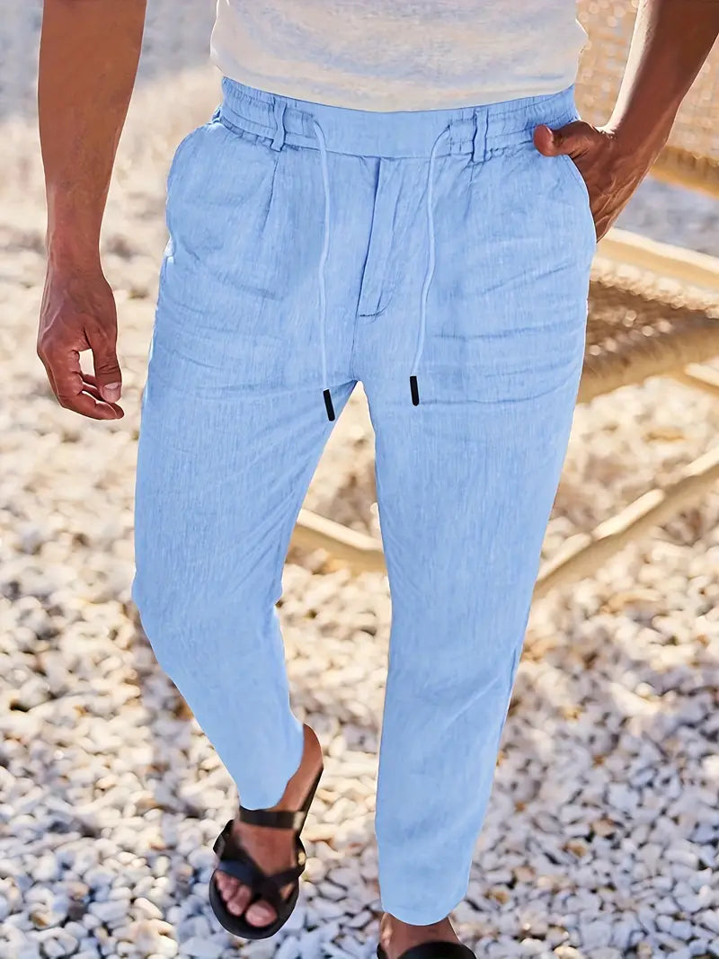 LOCKERE LEINENHOSE MIT KORDELZUG
