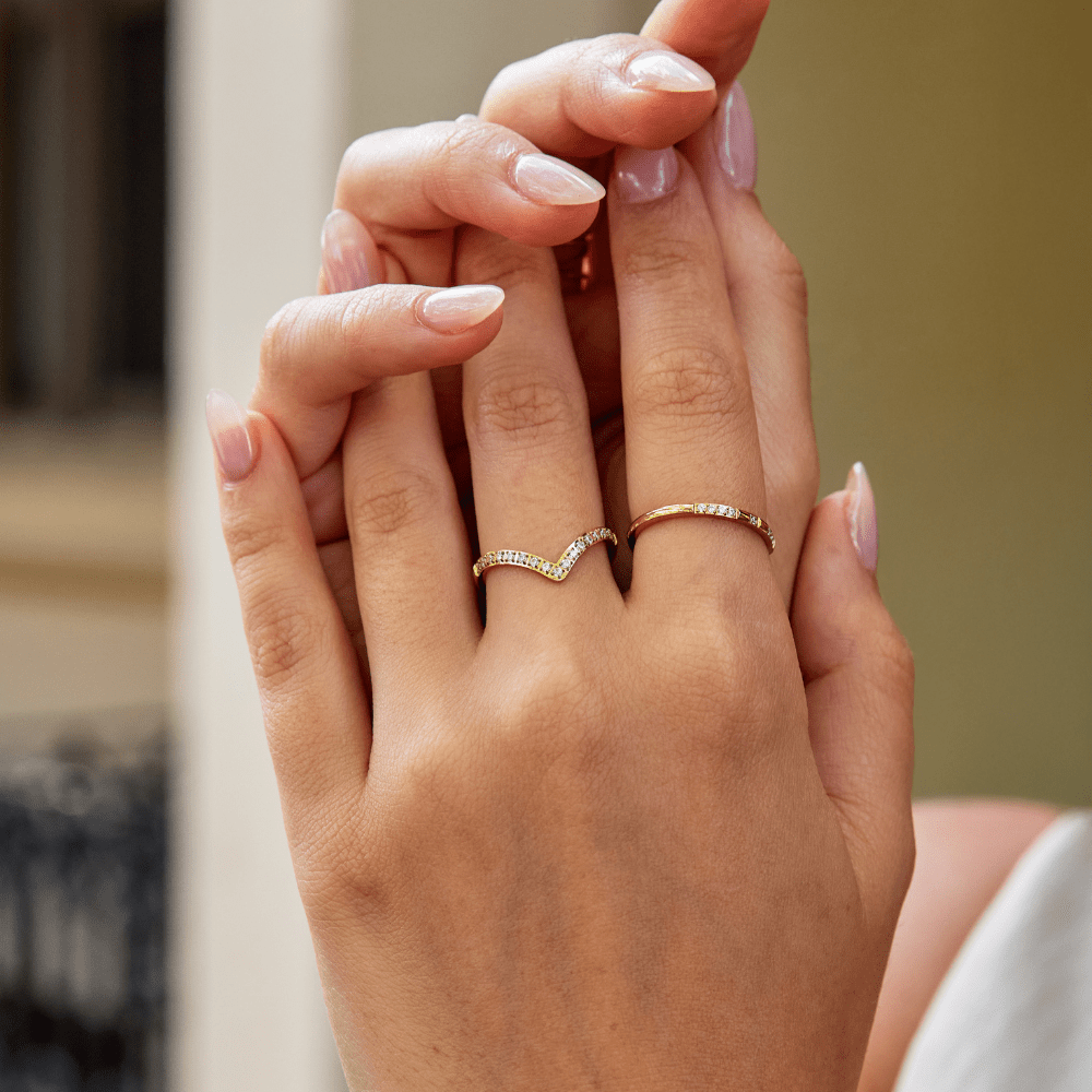 Bague en cristal à couronne d'éternité