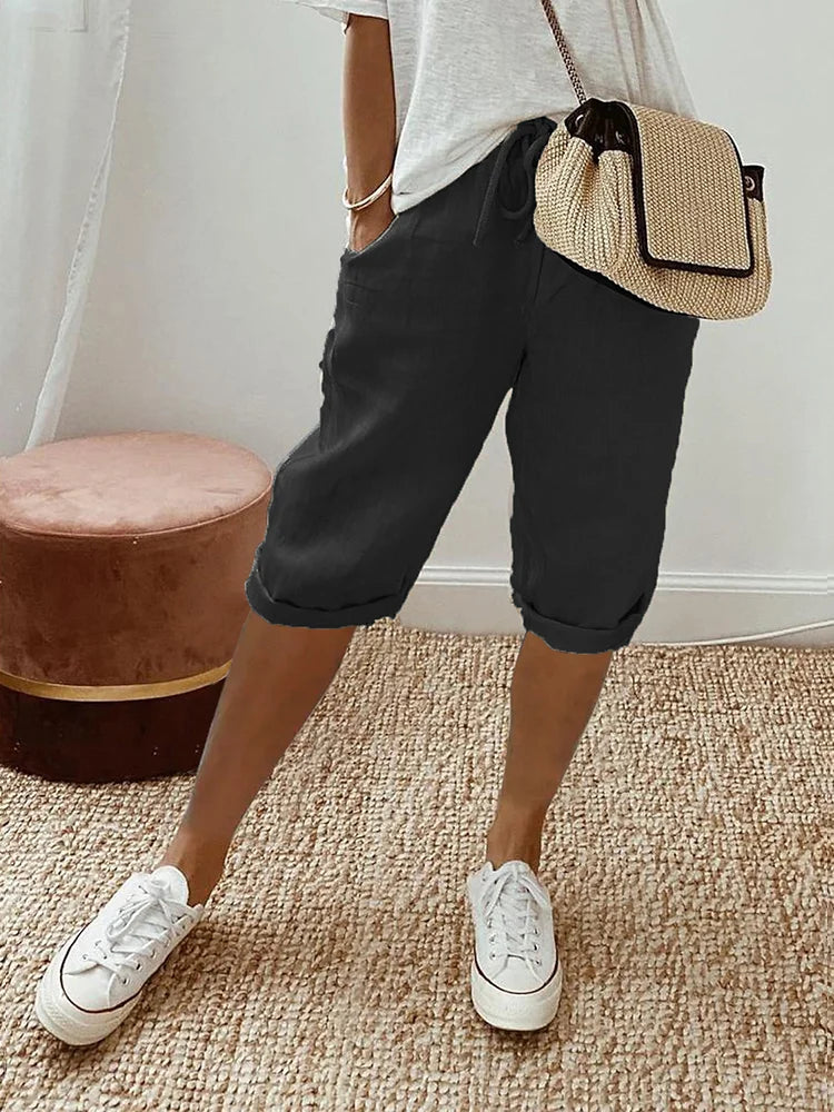 THARAH | Bequeme Shorts mit Umschlagsaum