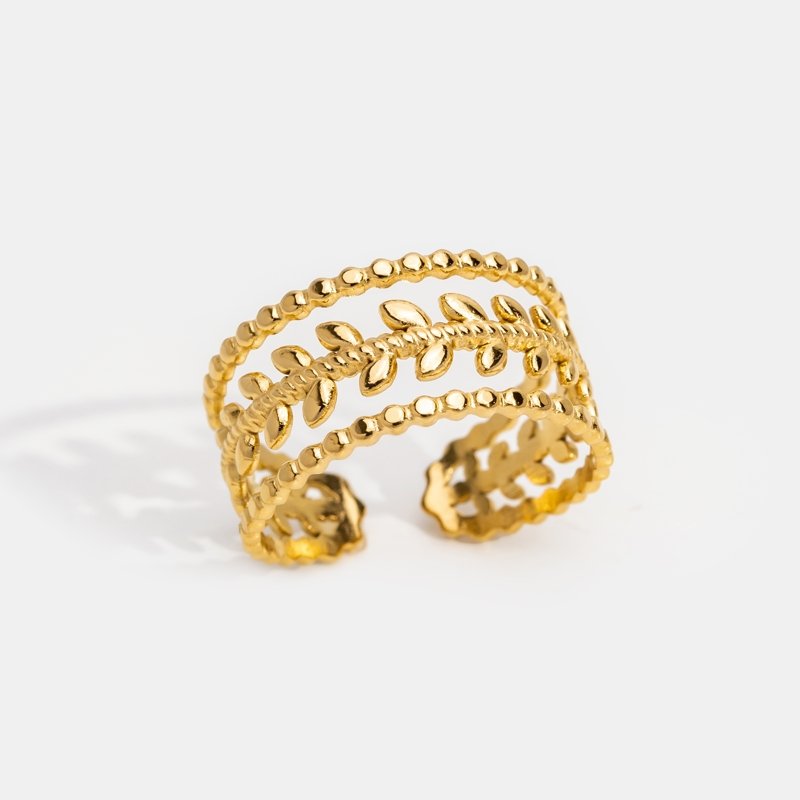 Bague Marissa à feuilles d'or superposées