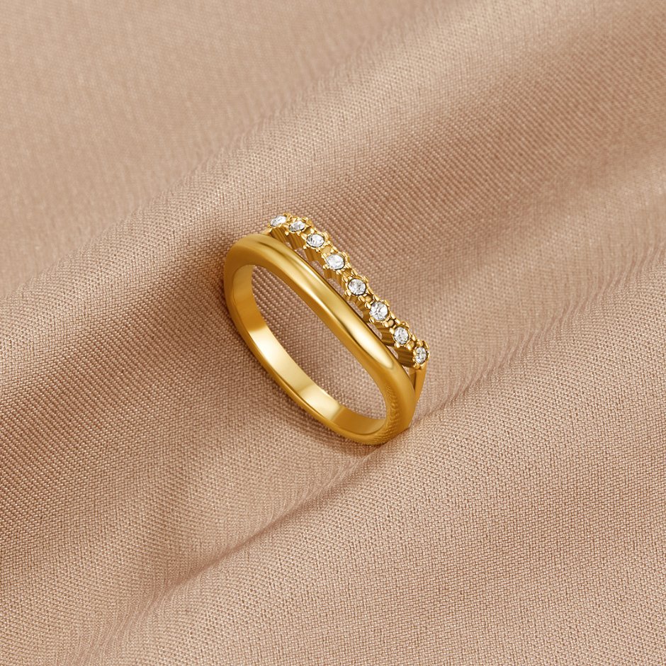 Bague superposée en cristal blanc Marissa