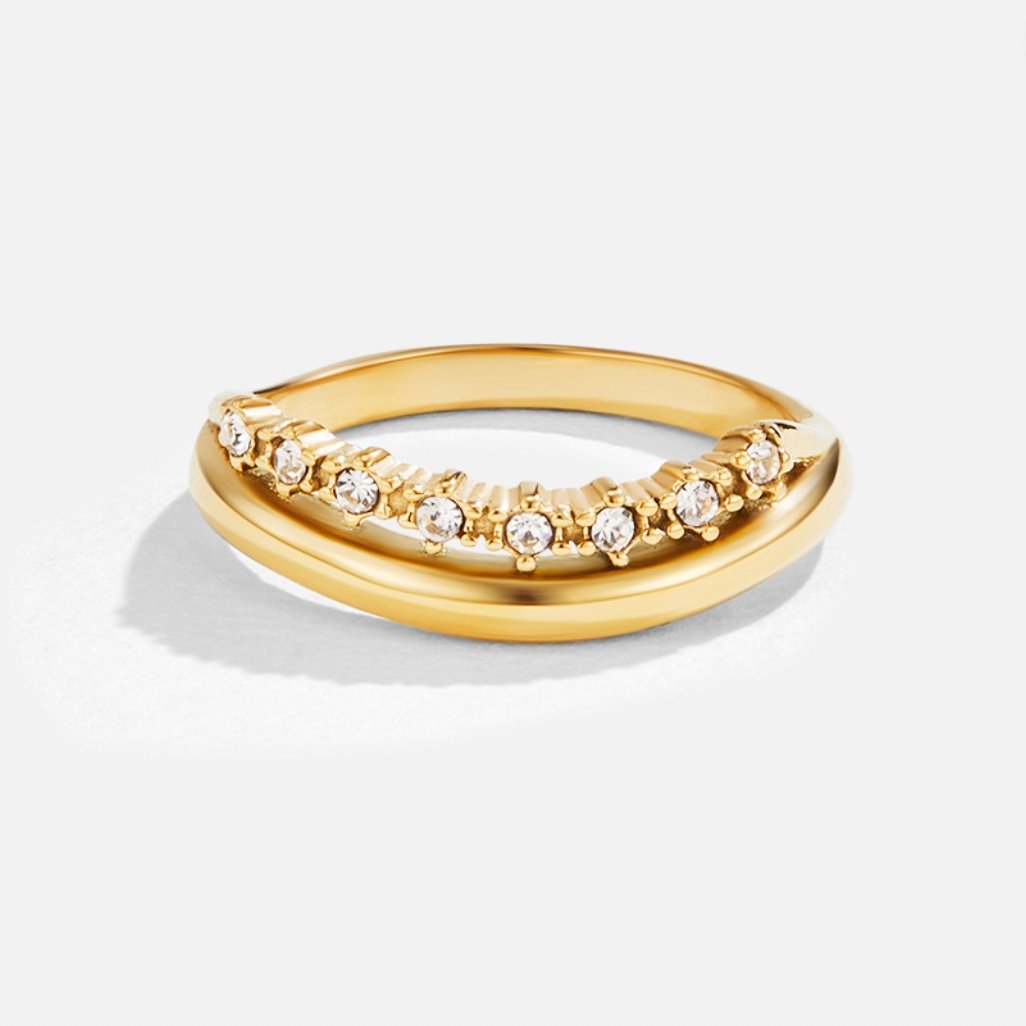 Bague superposée en cristal blanc Marissa