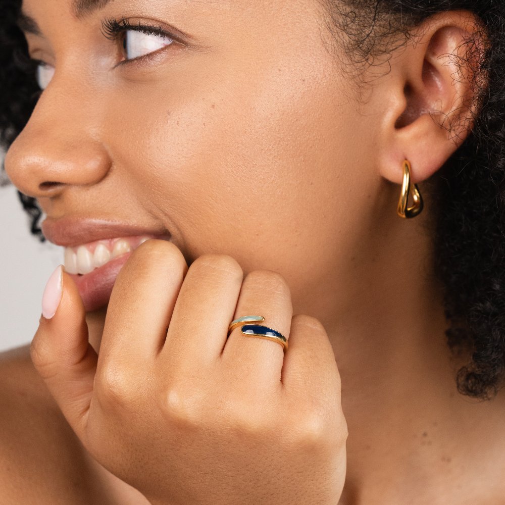 Bague enveloppante bleue Safira