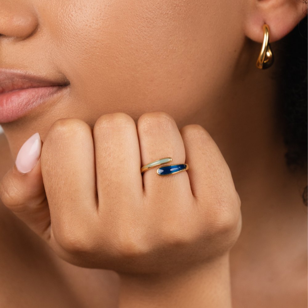 Bague enveloppante bleue Safira