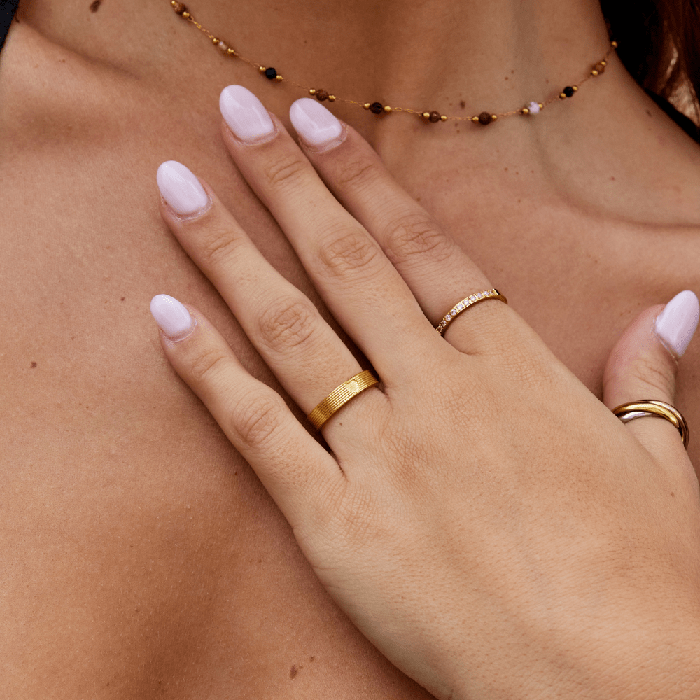 Bague à anneau d'or Soleil
