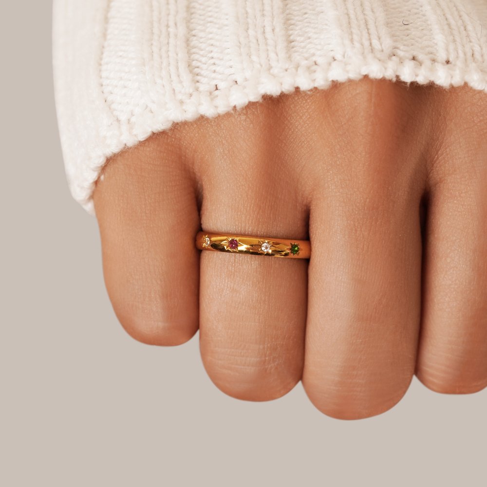 Bague Tali en cristal arc-en-ciel