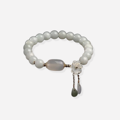 Mary™ | Blumengemusterte Perlenarmband aus Naturstein