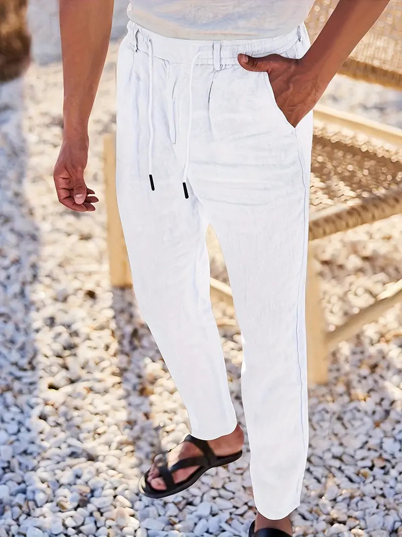 LOCKERE LEINENHOSE MIT KORDELZUG