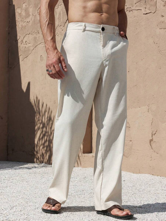 LEINENHOSE MIT TASCHEN