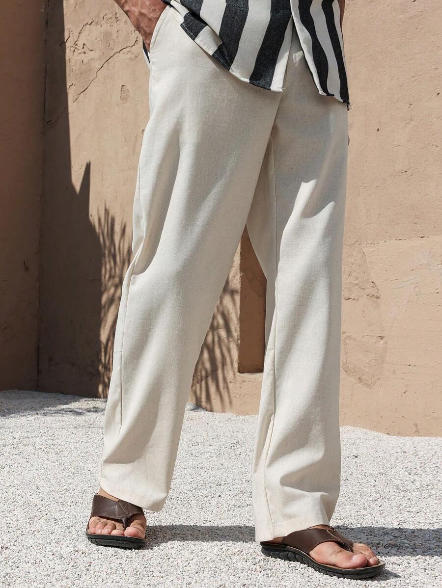 LEINENHOSE MIT TASCHEN