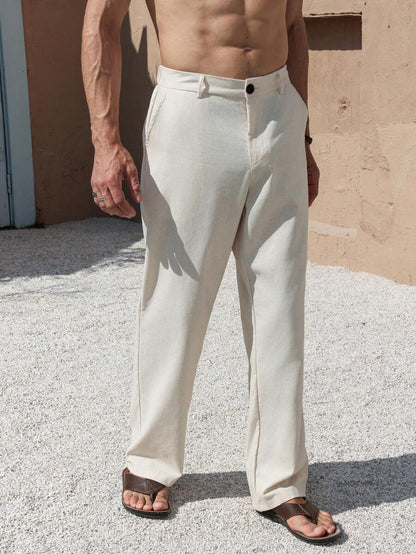 LEINENHOSE MIT TASCHEN
