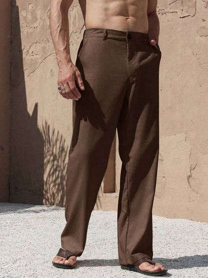 LEINENHOSE MIT TASCHEN