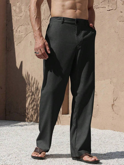 LEINENHOSE MIT TASCHEN
