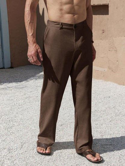 LEINENHOSE MIT TASCHEN