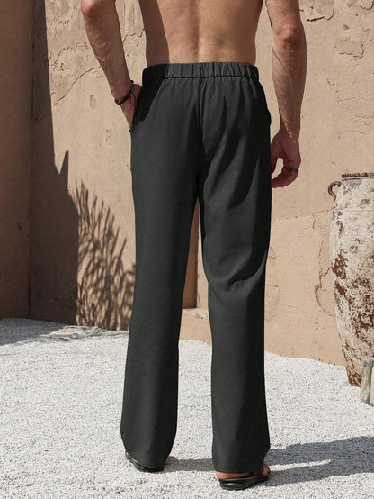 LEINENHOSE MIT TASCHEN