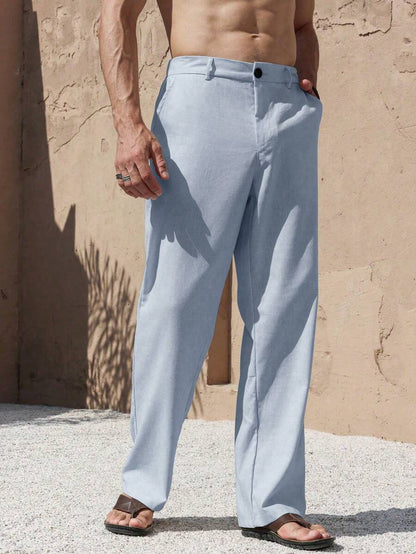 LEINENHOSE MIT TASCHEN