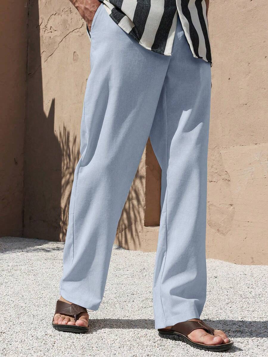 LEINENHOSE MIT TASCHEN