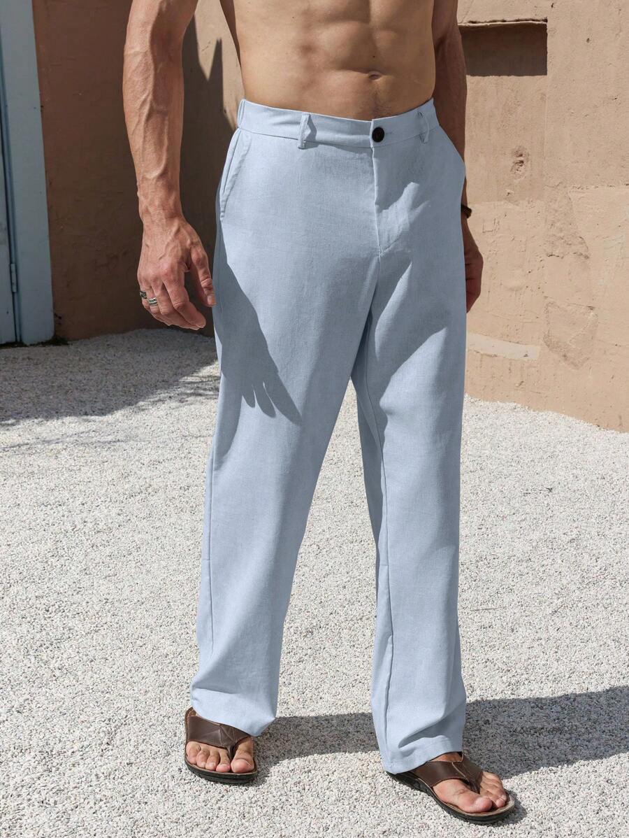 LEINENHOSE MIT TASCHEN