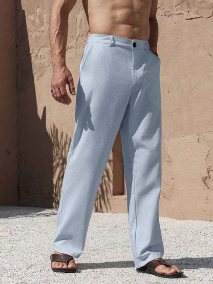 LEINENHOSE MIT TASCHEN
