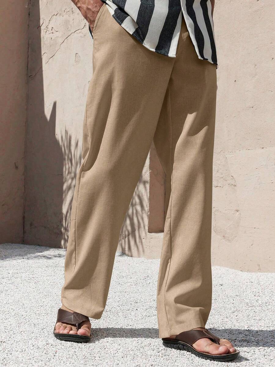 LEINENHOSE MIT TASCHEN