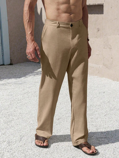 LEINENHOSE MIT TASCHEN