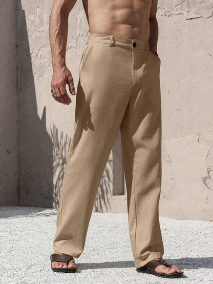LEINENHOSE MIT TASCHEN